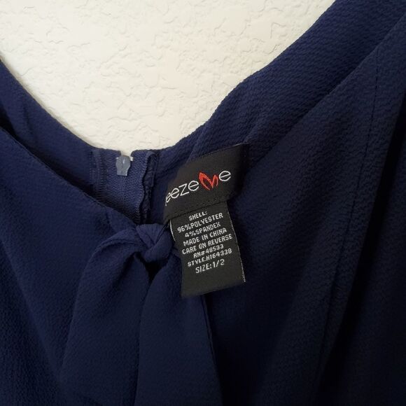 Teeze Me Juniors Sleeveless Textured Jumpsuit 1/2 Spaghetti Straps New - Picture 10 of 12